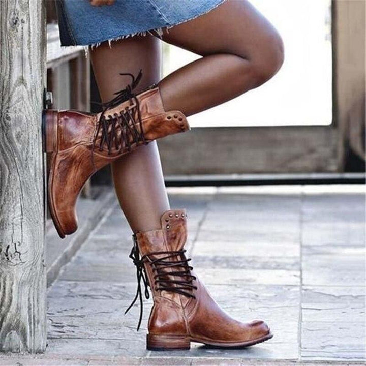 Damen - Lederstiefel - Elegant und Bequem - Herbstschuhe für Stil und Komfort