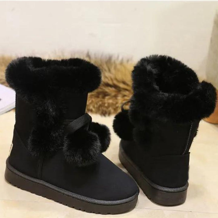 Elegante Winterstiefel mit Pompom-Verzierung