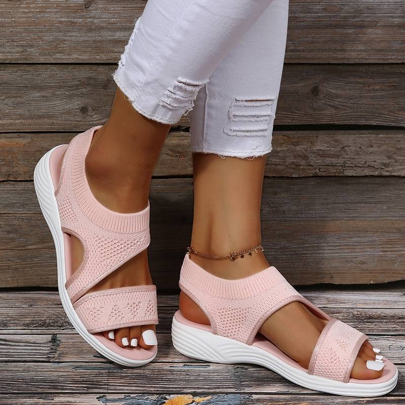 Damen - Sportliche Mesh-Keilsandalen - Bequem und Stilvoll - Ideal für den Sommer