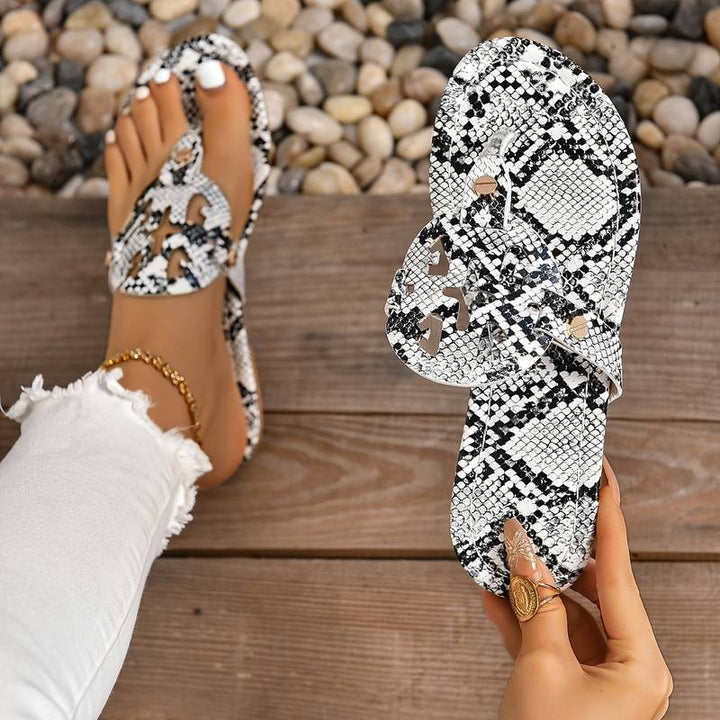 Damen - Flache Sandalen - Bequeme Sommer-Schuhe - Atmungsaktives Material - Modischer Stil für jeden Anlass