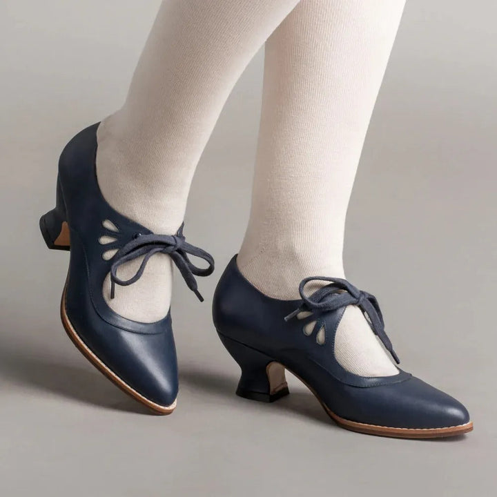 Damen - Elegante Retro-Niedrigabsatz-Schuhe - Bequemes Design für stilvolle Auftritte - Perfekt für jeden Anlass