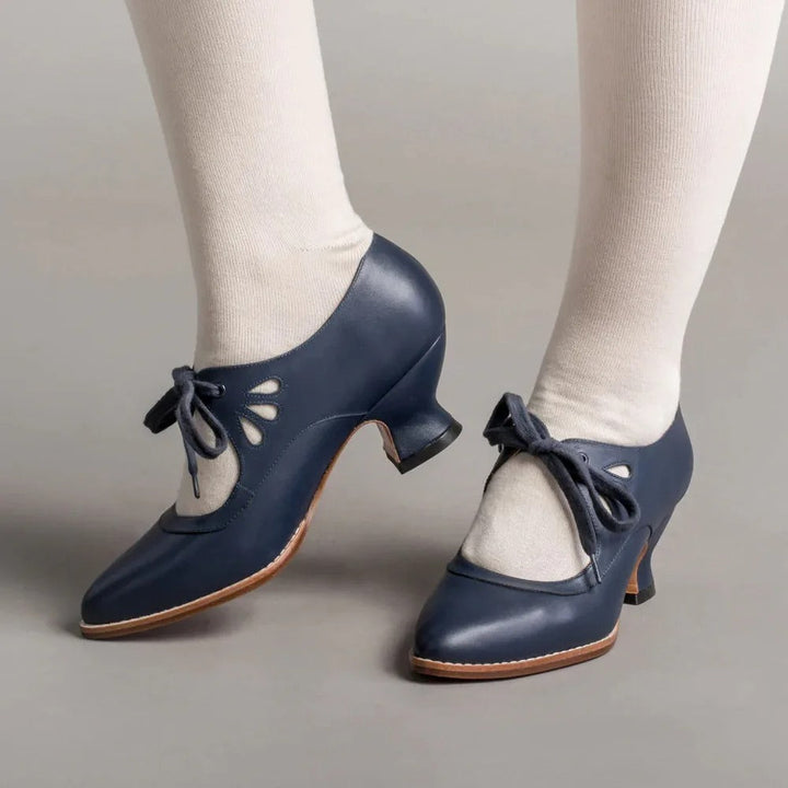 Damen - Elegante Retro-Niedrigabsatz-Schuhe - Bequemes Design für stilvolle Auftritte - Perfekt für jeden Anlass