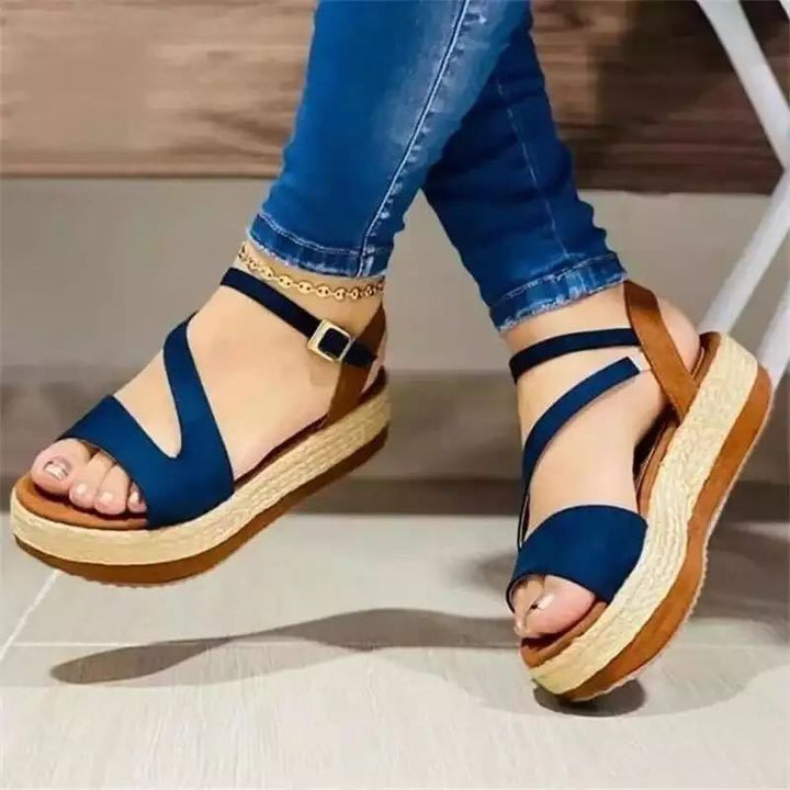 Komfort Plattform Sandalen Hohle Schnalle Damen Schuhe