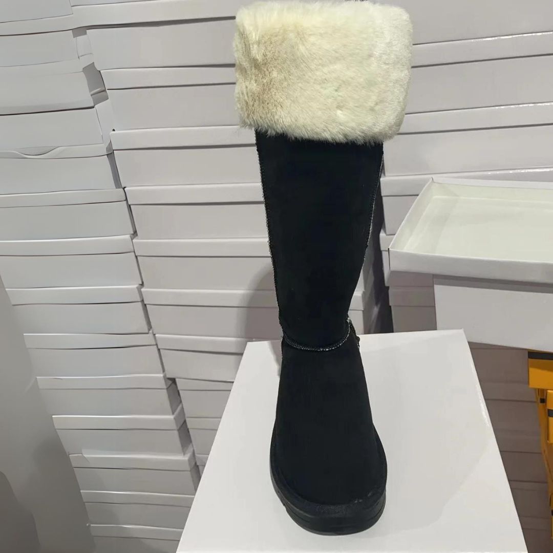 Elegante Wildleder-Winterstiefel mit Plüschfutter