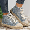 Damen - Denim-Sneakers - Glitzernd und Zeitlos - Stylische Freizeit-Schuhe für jeden Anlass