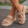 Damen - Plateausandalen - Trendige Design - Komfortable Plateausohle - Perfekt für den Sommer