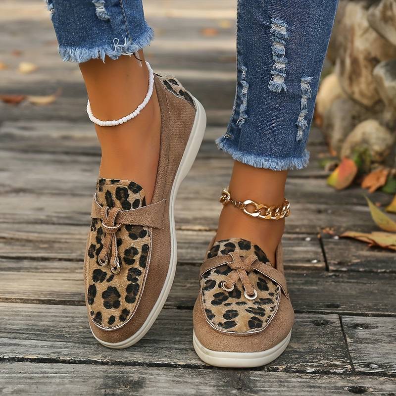 Damen - Leoparden-Loafers - Stilvoll und Bequem - Gemütliche Mode für jeden Anlass