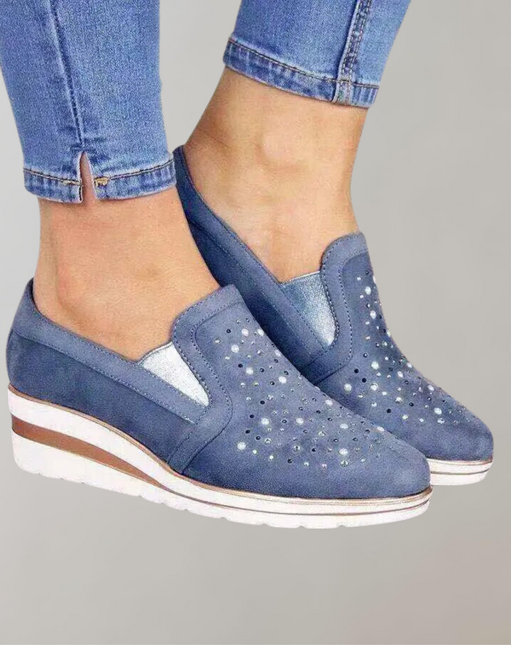 Damen - Bling Sneakers - Flach mit Glitzernden Details - Stylische Damen Schuhe für modischen Look