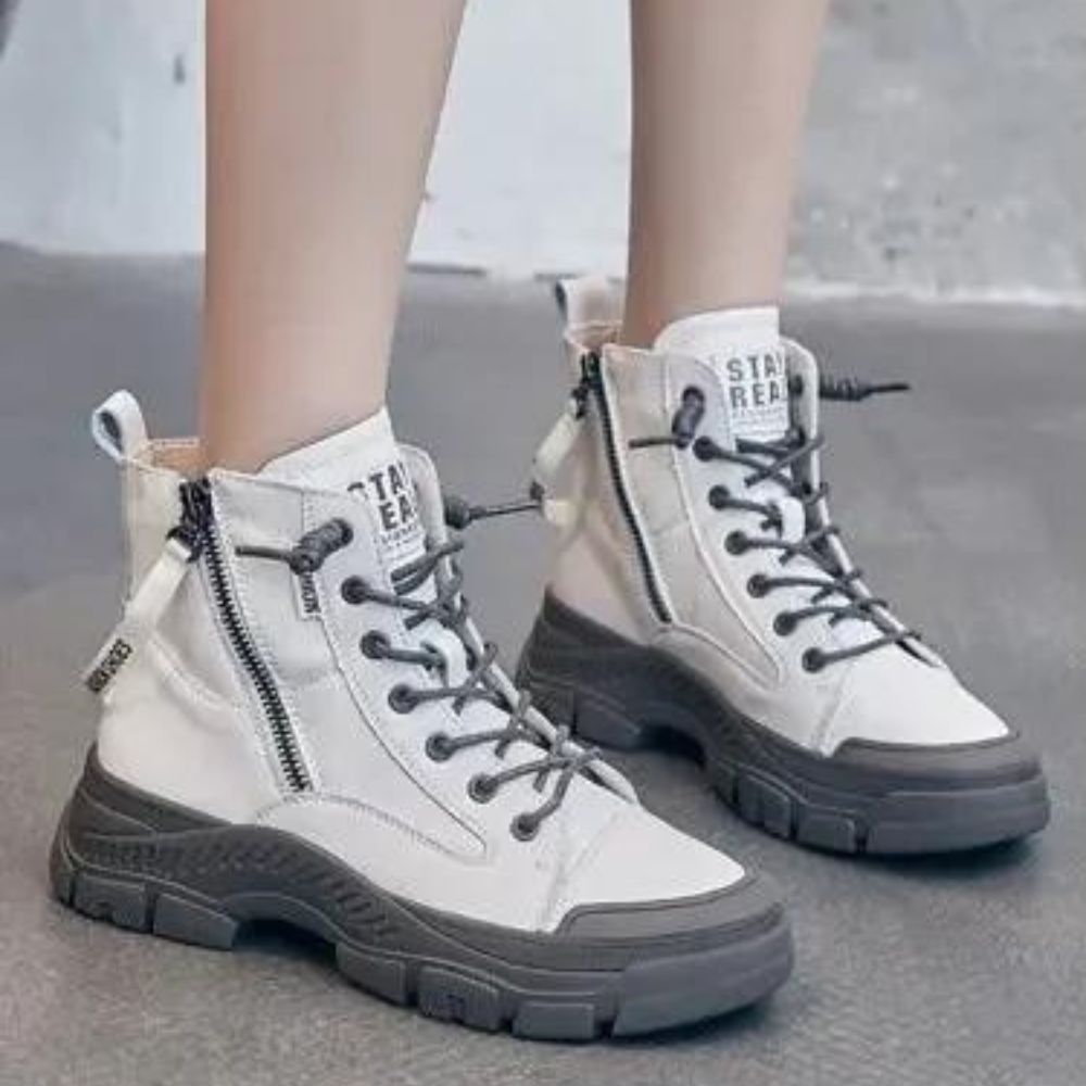 Elegante hohe Sneaker-Stiefel mit Reissverschluss