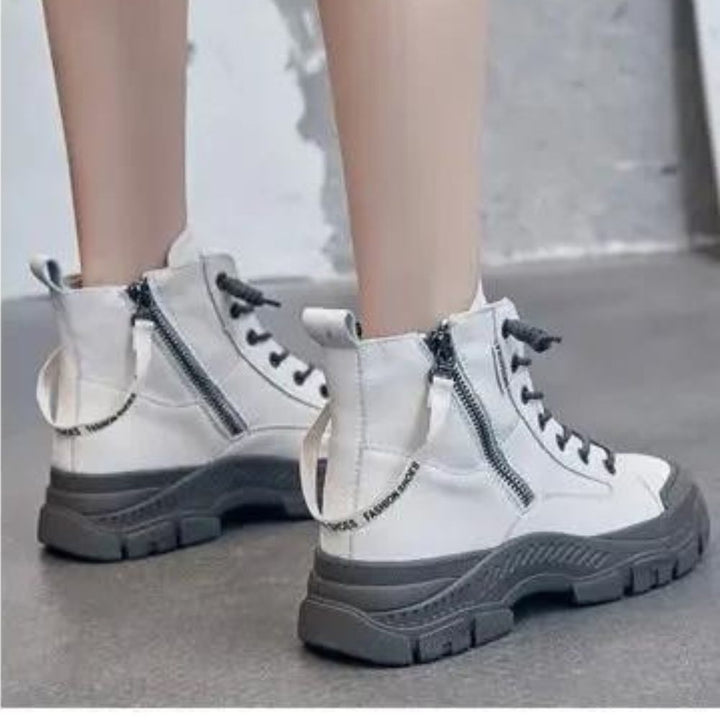 Elegante hohe Sneaker-Stiefel mit Reissverschluss