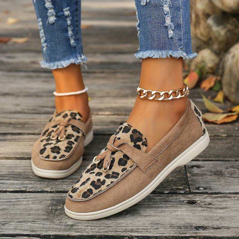 Damen - Leoparden-Loafers - Stilvoll und Bequem - Gemütliche Mode für jeden Anlass