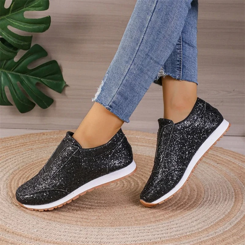 Damen - Glitzernde Schlupfschuhe - Stylisches Design für jeden Anlass - Komfortabel und Trendy