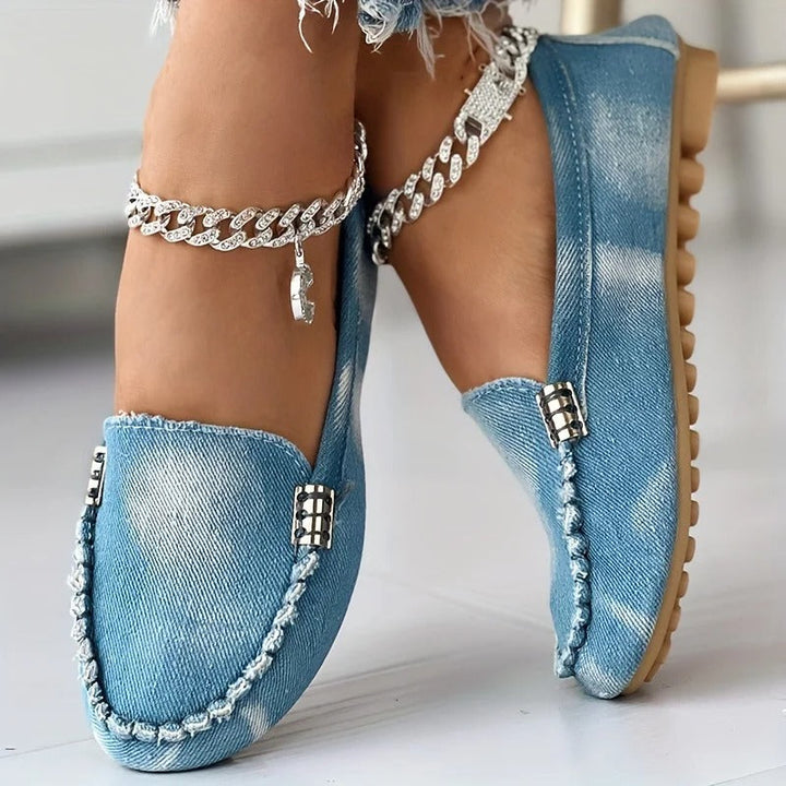 Damen - Denim Loafer - Stylisch und Bequem - Perfekte Ergänzung für jeden Look