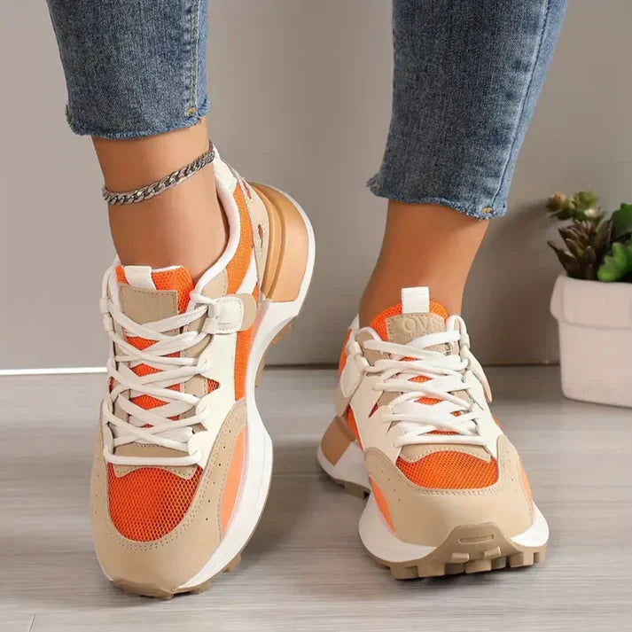 Damen - Freizeitschuhe - Sportliche Colour Block Sneaker - Bequeme Sneakers für jeden Anlass