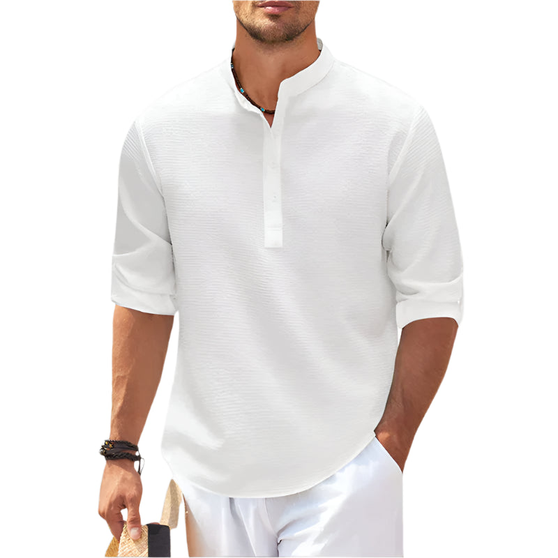 Herren - Langarmbluse - Baumwolle Elegante Bluse für jeden Anlass - Bequem und Stilvoll