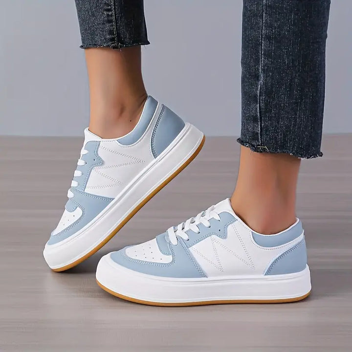 Damen - Weiße Sneakers - Niedrig - Bequemes Material - Trendy Freizeitstyle