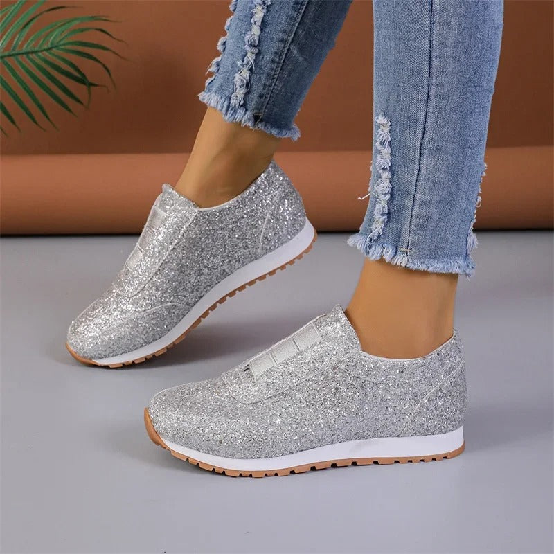 Damen - Glitzernde Schlupfschuhe - Stylisches Design für jeden Anlass - Komfortabel und Trendy