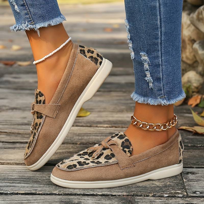 Damen - Leoparden-Loafers - Stilvoll und Bequem - Gemütliche Mode für jeden Anlass