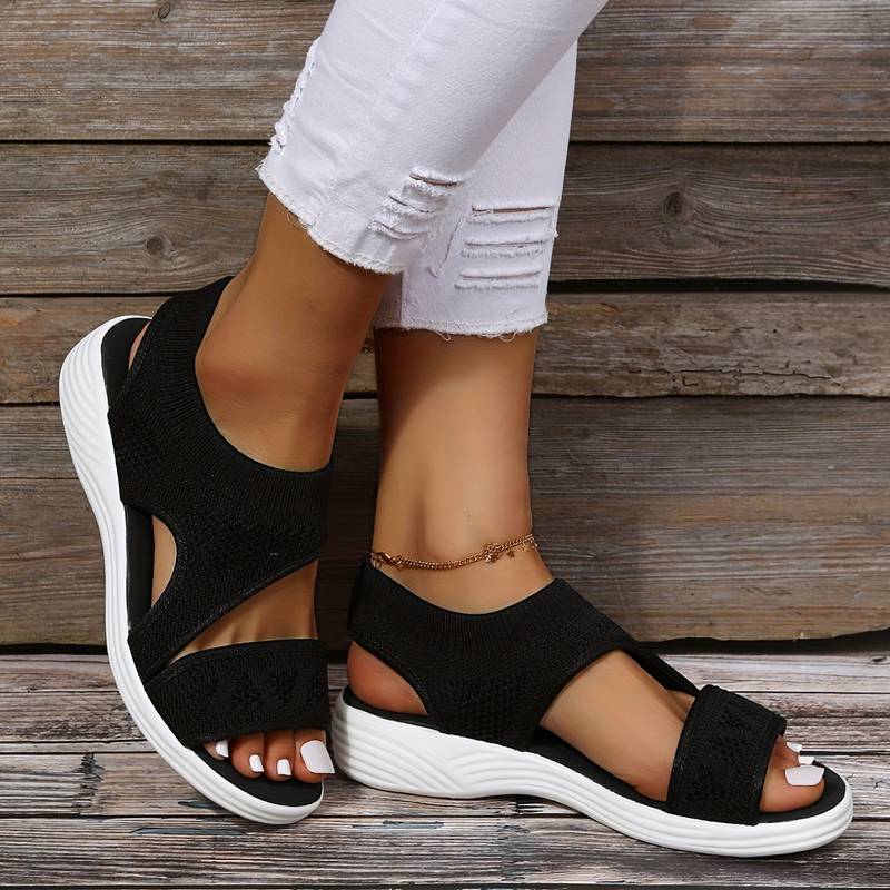 Damen - Sportliche Mesh-Keilsandalen - Bequem und Stilvoll - Ideal für den Sommer