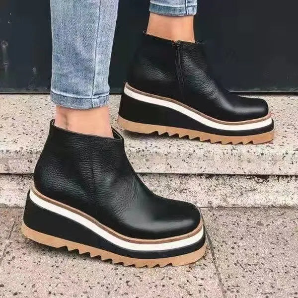 Damen - Lederstiefel - Bequemes Design - Stilvolle Fußbekleidung für Alltag und Freizeit