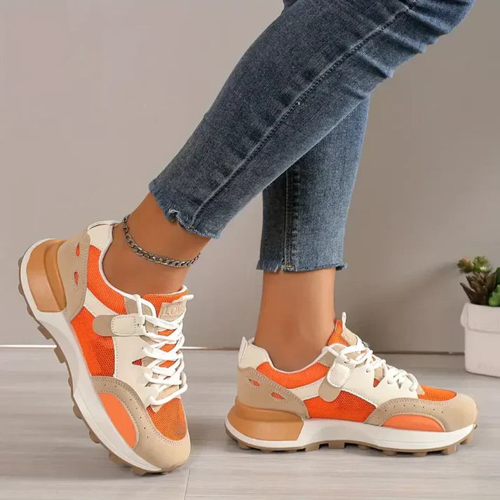 Damen - Freizeitschuhe - Sportliche Colour Block Sneaker - Bequeme Sneakers für jeden Anlass