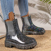 Damen - Funkelnde Plateaustiefel - Glitzerndes Design - Stilvolle Schuhe für jedes Outfit