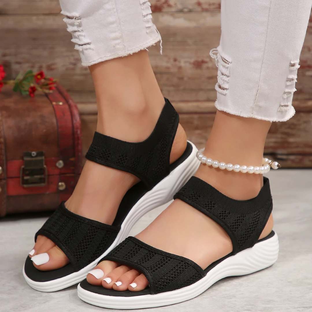 Damen - Sandalen - Bequeme Stricksandalen für den Sommer - Komfortabel, Atmungsaktiv und Stilvoll