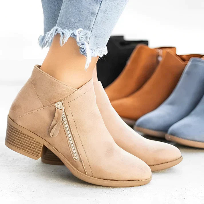 Damen - Hochhackige Stiefeletten - Reißverschluss - Elegante Mode für jeden Anlass, stilvolle Damen Schuhe