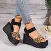 Damen - Leoparden-Plateau-Sandalen - Bequem und Trendy - Perfekt für Sommer und Freizeit