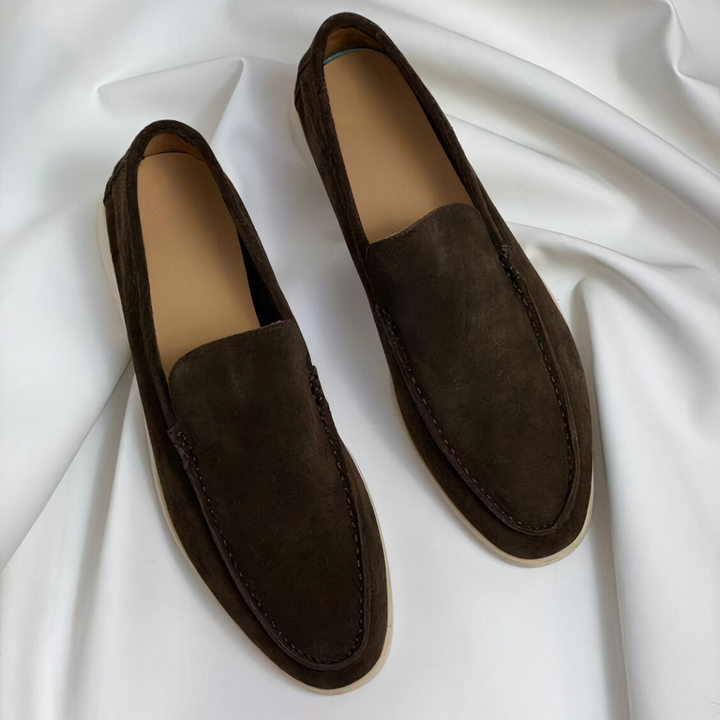 Herren - Leder Slipper - Vintage Stil - Bequeme Freizeitschuhe für Alltag und Freizeit