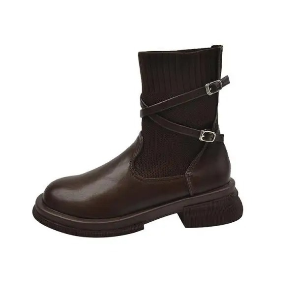 Damen Boots aus Leder mit rutschfester Sohle