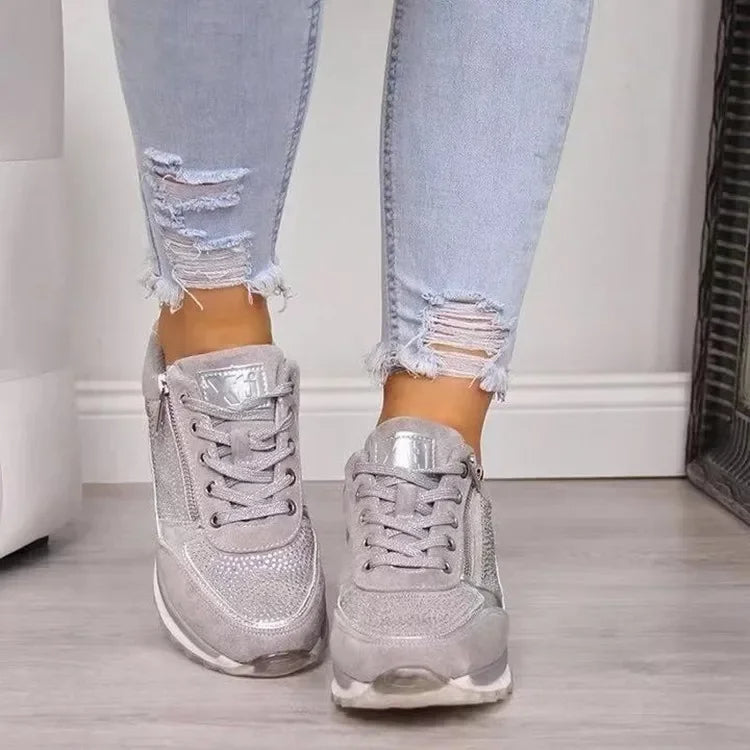 Trendig Pailletten-Keilsneakers für Frauen