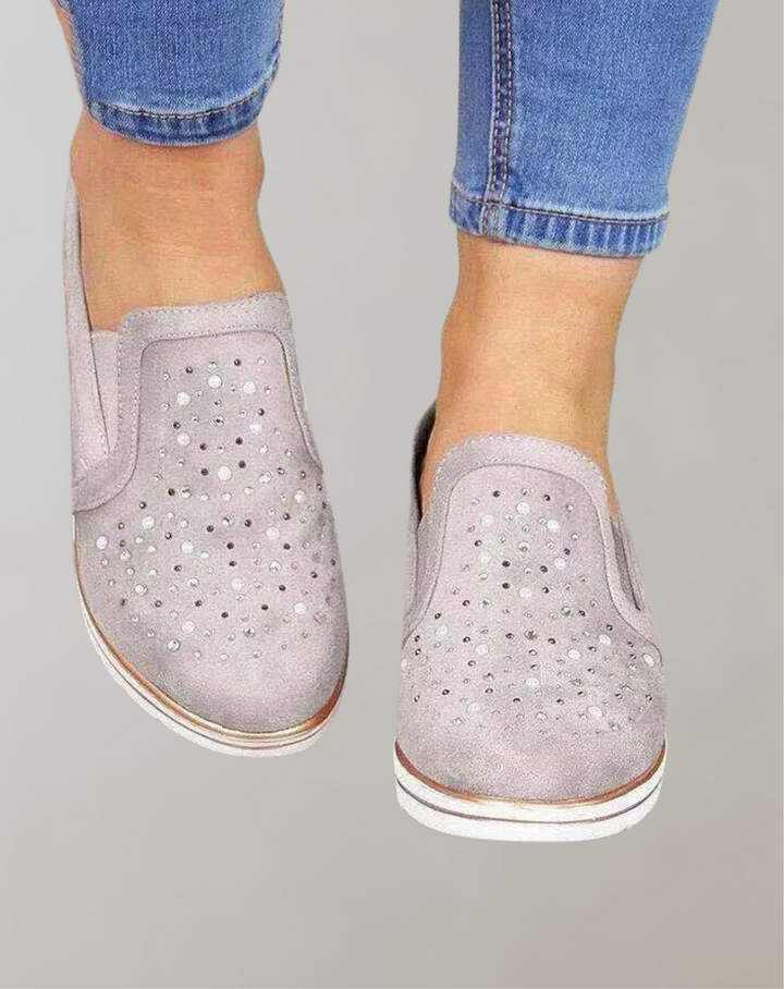 Damen - Bling Sneakers - Flach mit Glitzernden Details - Stylische Damen Schuhe für modischen Look