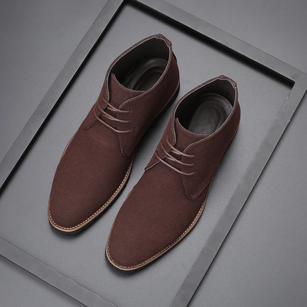 Klassische Chukka Boots Herren aus Wildleder, Rutschfeste Stiefeletten