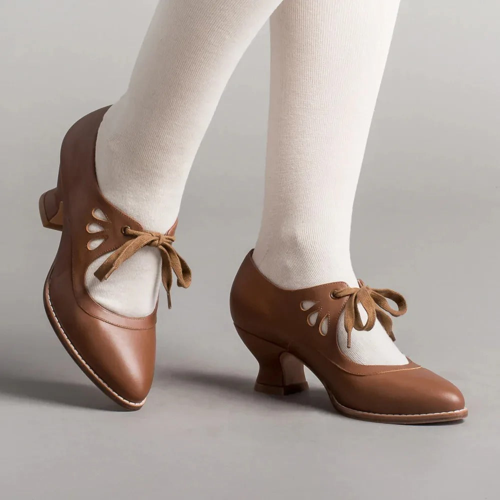 Damen - Elegante Retro-Niedrigabsatz-Schuhe - Bequemes Design für stilvolle Auftritte - Perfekt für jeden Anlass