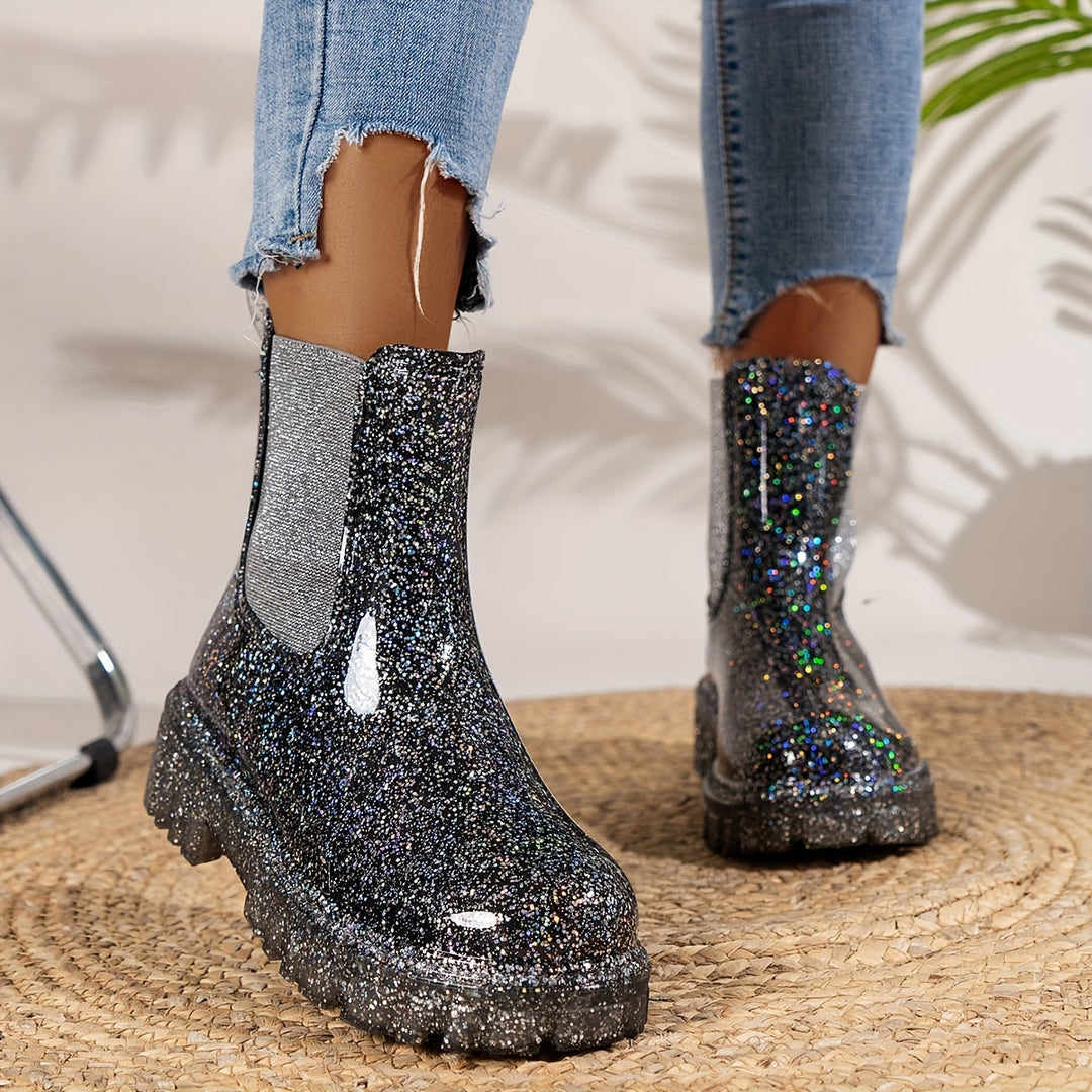 Damen - Regenstiefel - Hochwertige Gummistiefel mit hohen Absätzen - Stilvolle Boots für jeden Anlass