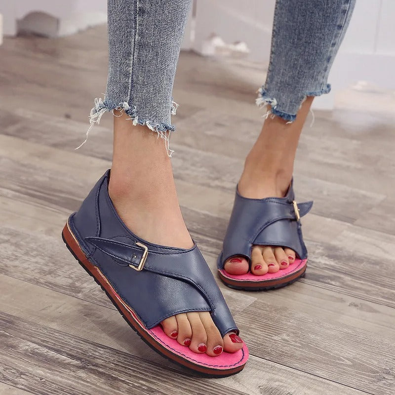 Damen - Elegante Ledersandalen - Klassischer Stil - Hochwertiges Leder - Ideal für den Sommer