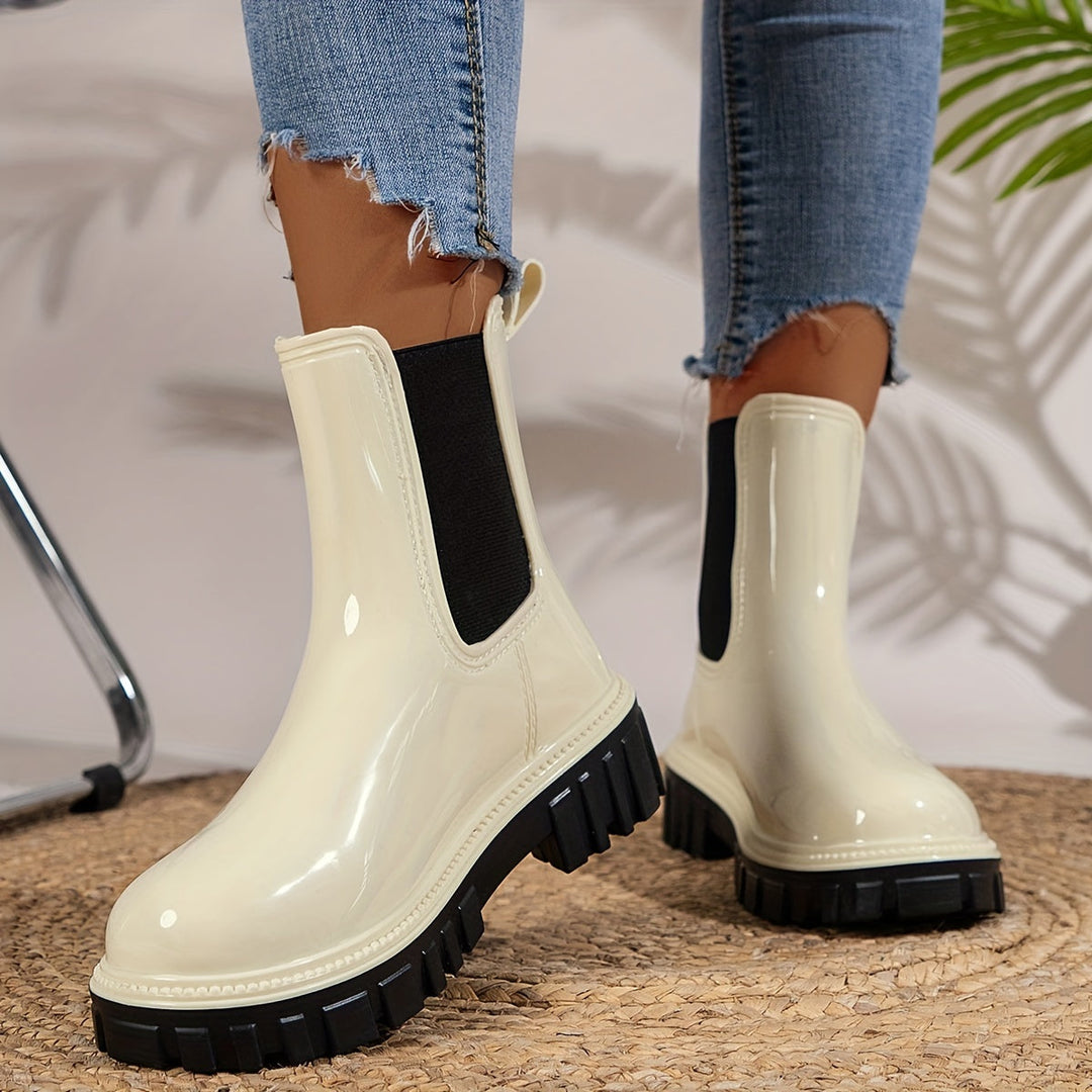 Damen - Regenstiefel - Hochwertige Gummistiefel mit hohen Absätzen - Stilvolle Boots für jeden Anlass