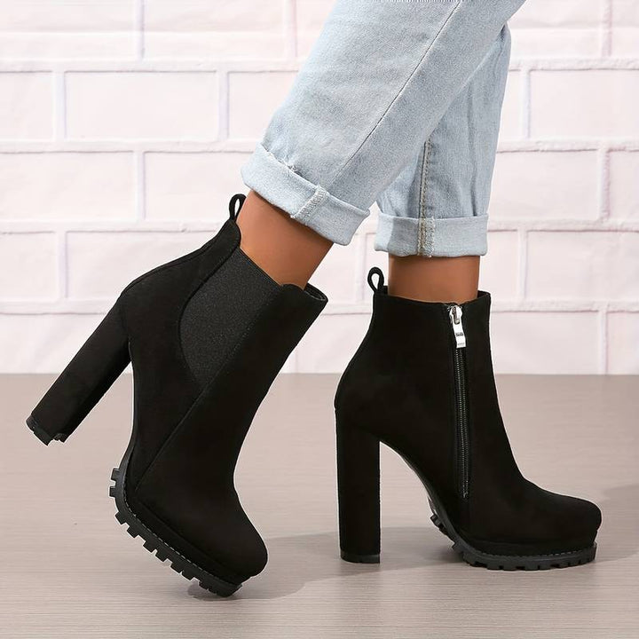 Damen - Lederstiefel - Elegante Stiefel aus hochwertigem Leder - Stilvolle Fußbekleidung für jeden Anlass