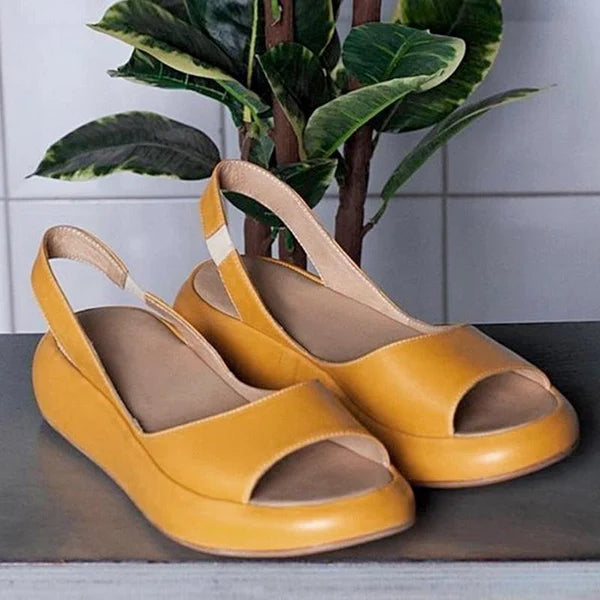 Damen - Lässige Peep-Toe-Sandalen - Bequem und stylisch - Ideal für den Sommer