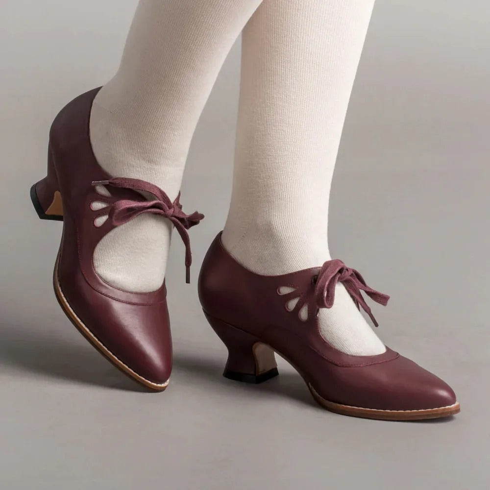 Damen - Elegante Retro-Niedrigabsatz-Schuhe - Bequemes Design für stilvolle Auftritte - Perfekt für jeden Anlass