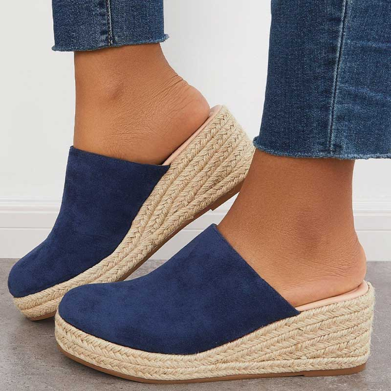 Damen - Espadrille-Keilabsätze mit offenem Absatz - Bequem und stylisch - Perfekt für den Sommer