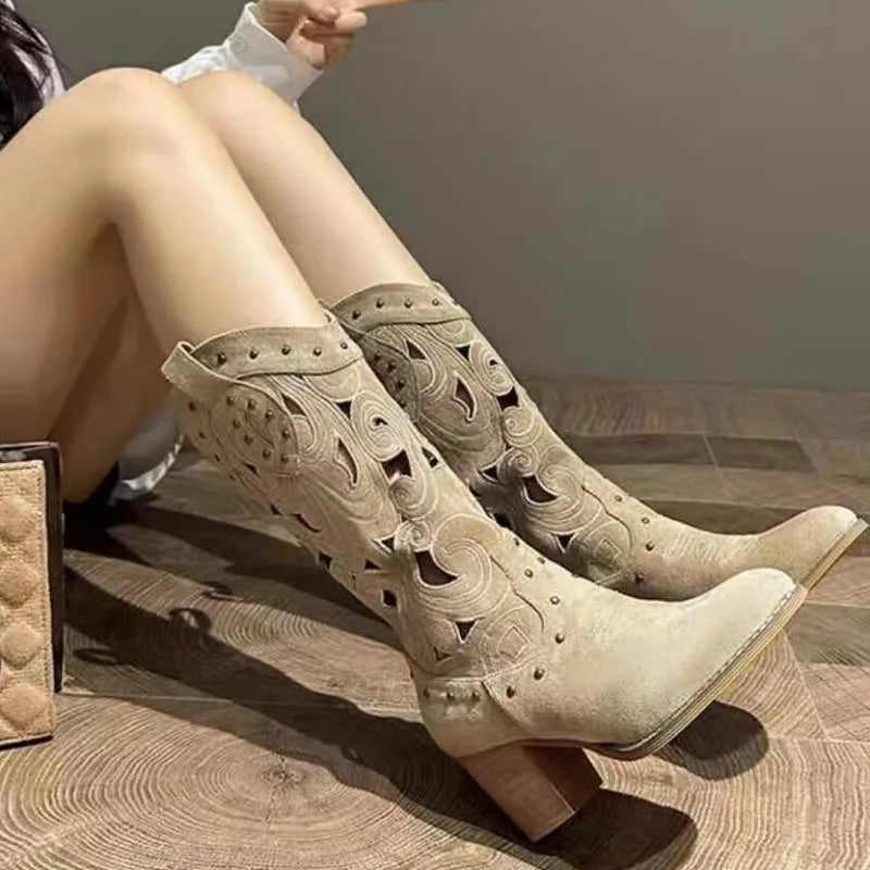 Damen - Ankle Boots - Leder - Modische Western-Stile für jeden Anlass