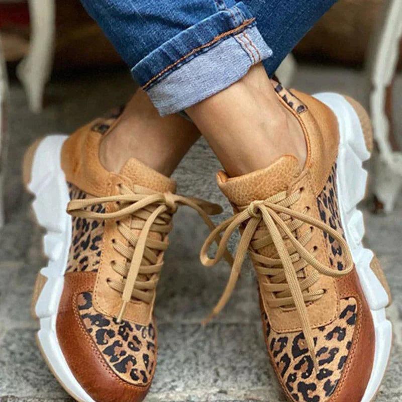 Damen - Sneakers - Leoparden-Print - Stylisch & Bequem für den Alltag