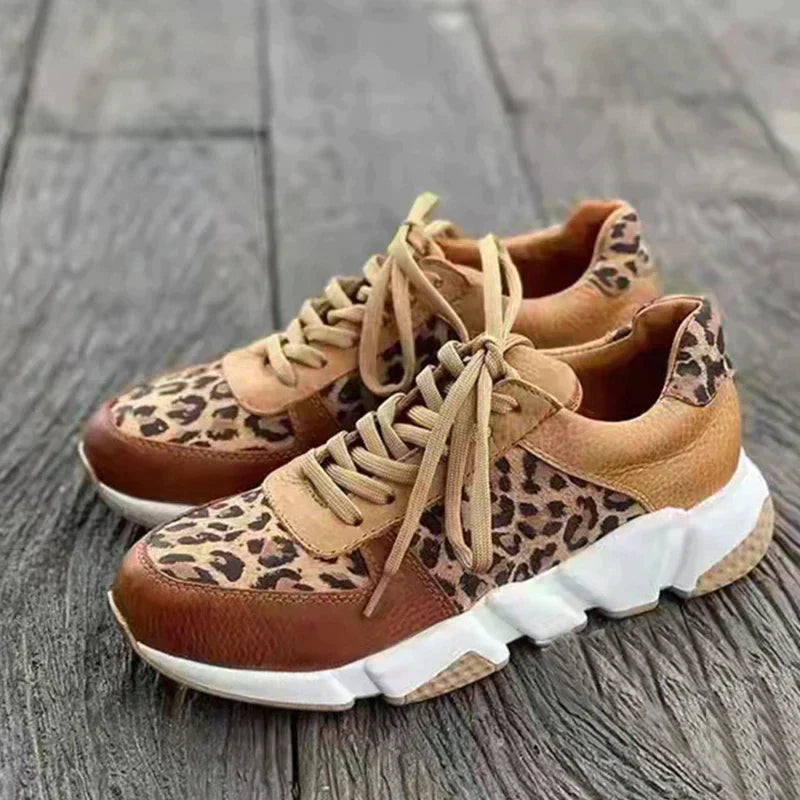 Damen - Sneakers - Leoparden-Print - Stylisch & Bequem für den Alltag