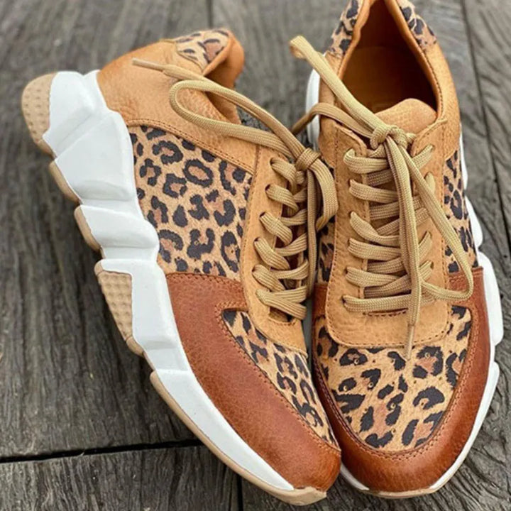 Damen - Sneakers - Leoparden-Print - Stylisch & Bequem für den Alltag