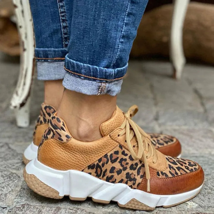 Damen - Sneakers - Leoparden-Print - Stylisch & Bequem für den Alltag