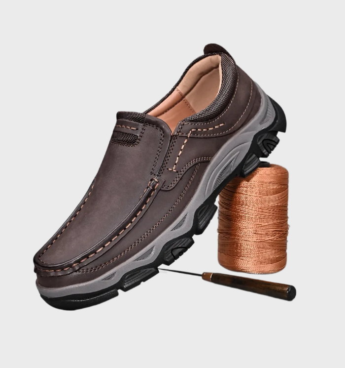 Herren - Schuhe - Strapazierfähiges Leder - Rutschfest & Bequem mit Handgenähten Nähten - Ideal für den Alltag