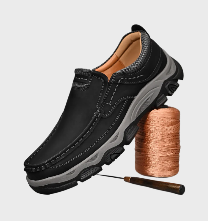 Herren - Schuhe - Strapazierfähiges Leder - Rutschfest & Bequem mit Handgenähten Nähten - Ideal für den Alltag