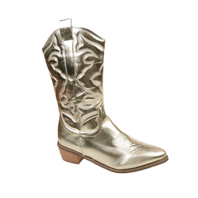 Damen - Elegante bequeme Cowboystiefel - Hochwertiges Material - Stilvolle Western-Stiefel